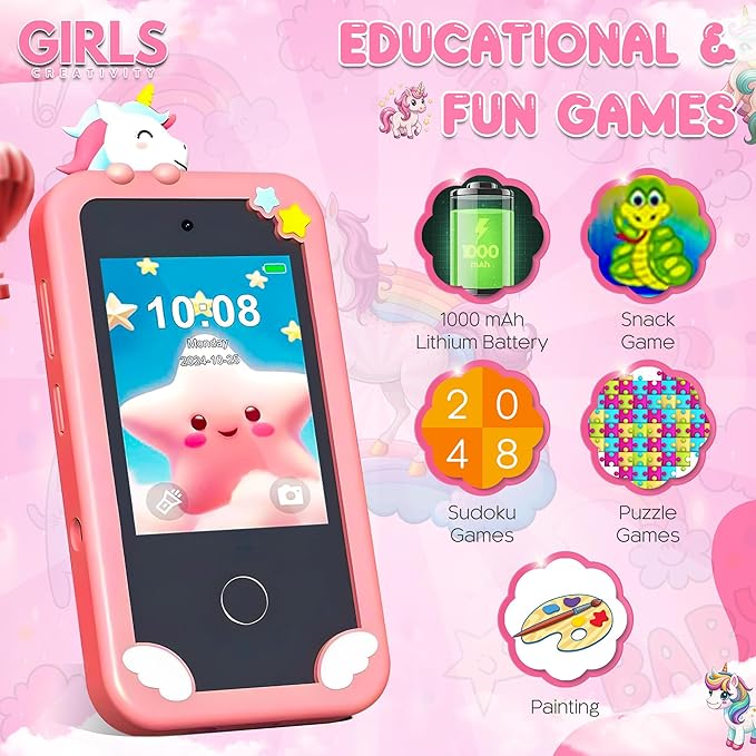 GIRLS CREATIVITY Kids Smartphone for Girls Educational Games Birthday Gifts for Girls