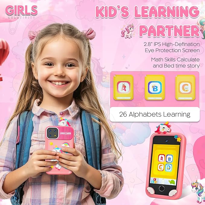 GIRLS CREATIVITY Kids Smartphone for Girls Educational Games Birthday Gifts for Girls